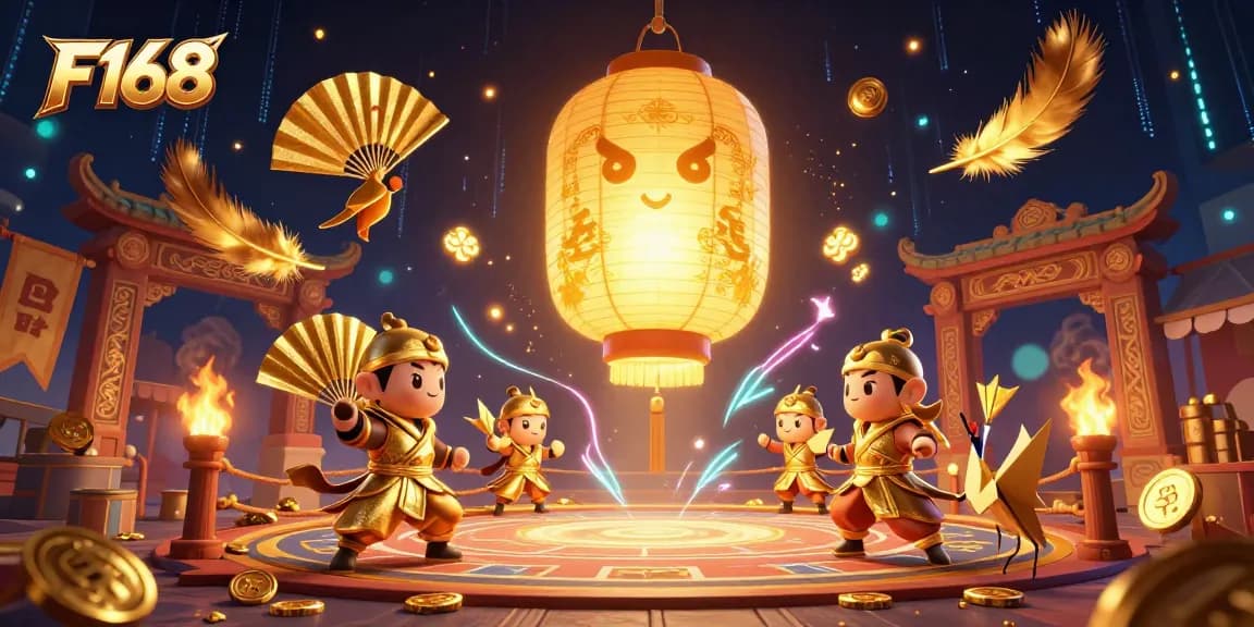 Engage in thrilling gameplay at F168's vibrant casino, featuring live warriors and magical elements.