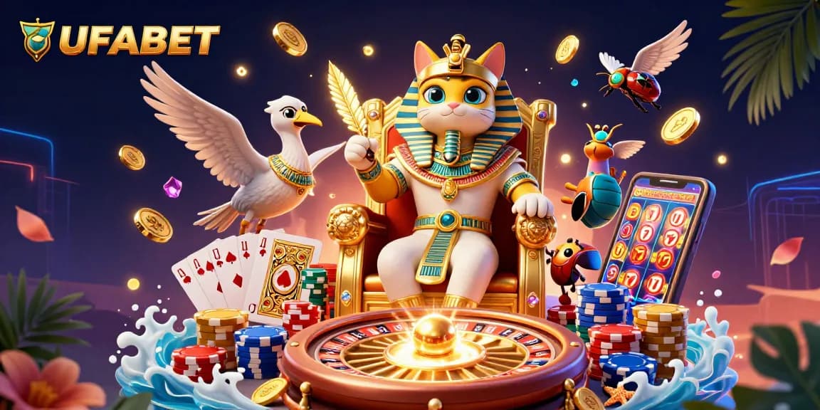 Experience high-stakes gameplay with UFABET's vibrant casino scene featuring rich characters and dynamic elements.