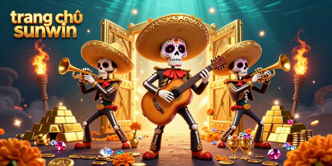 Experience the vibrant energy of the trang chủ sunwin scene with mariachi skeletons amidst riches.