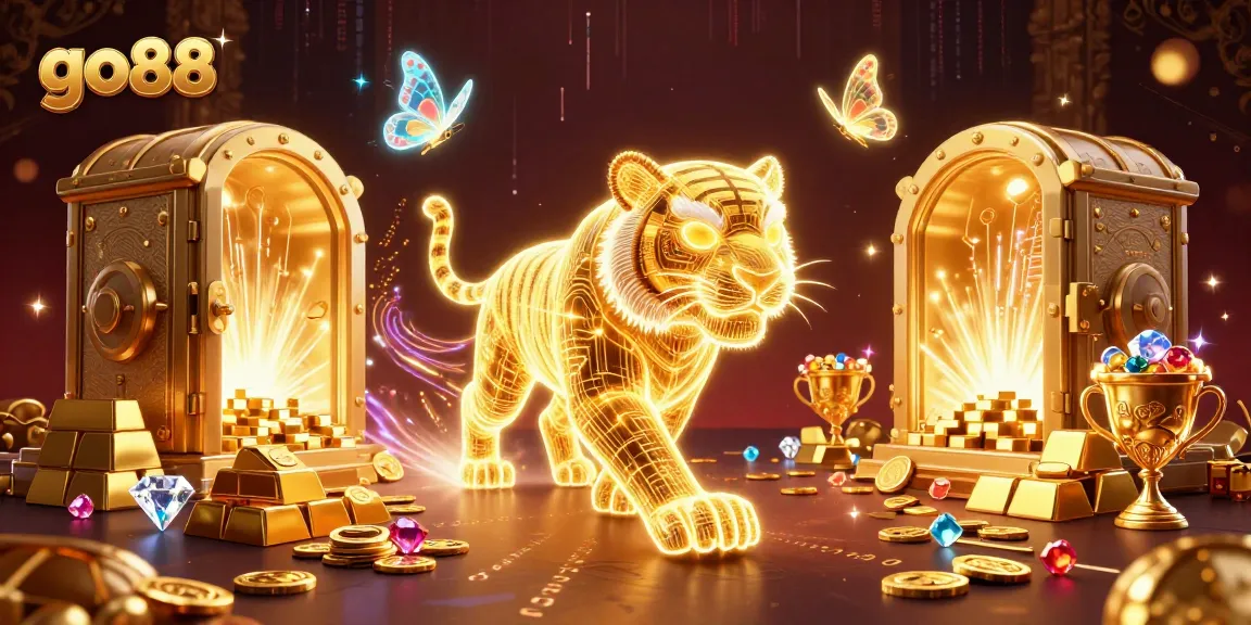 Experience thrilling gameplay at go88 with a golden tiger in an enchanting digital casino