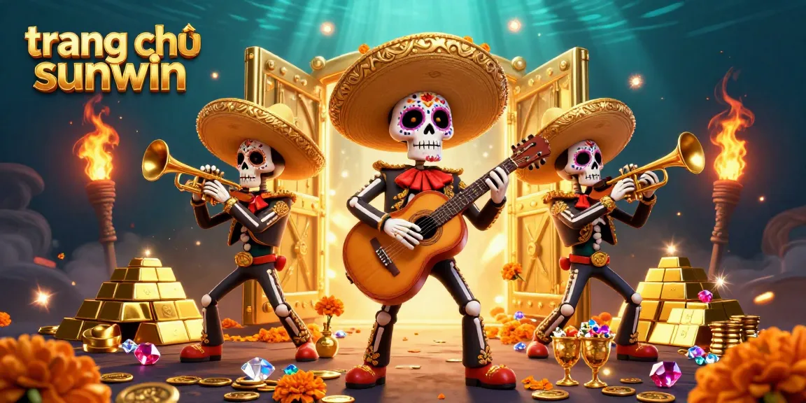 Experience the vibrant energy of the trang chủ sunwin scene with mariachi skeletons amidst riches.